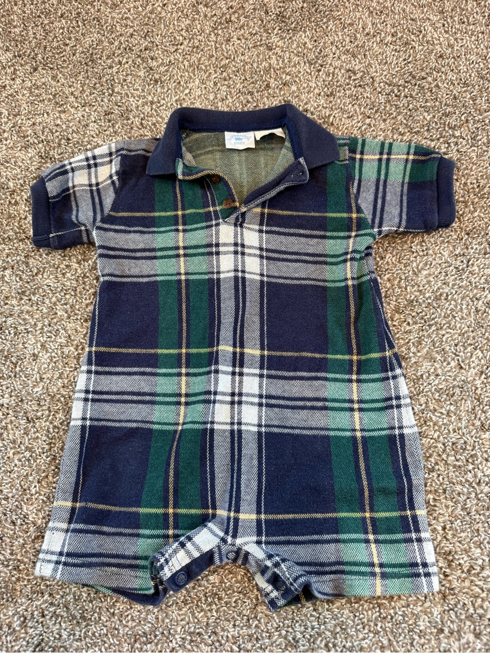 Hartstrings Baby Vintage 90’s Plaid One Piece Romper 24 Months Baby Boy